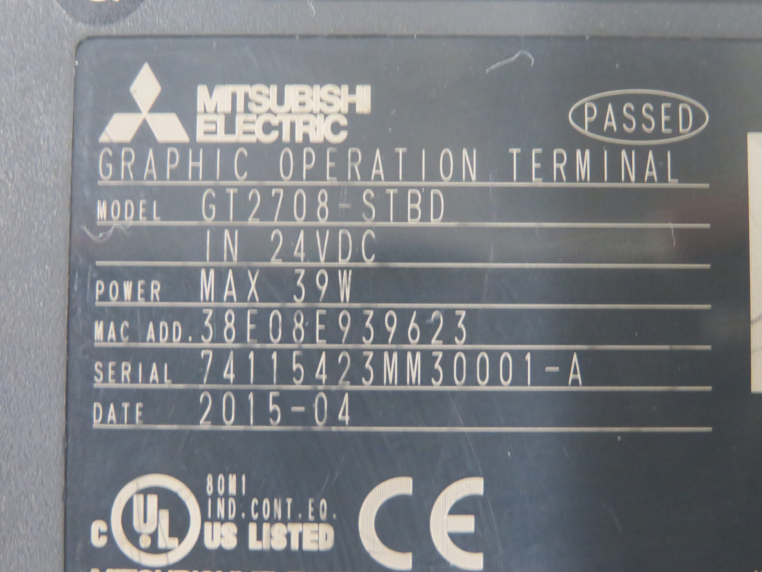 三菱電機 表示機GOT GT2708-STBD | 2nd FAドットコム｜産業用制御機器